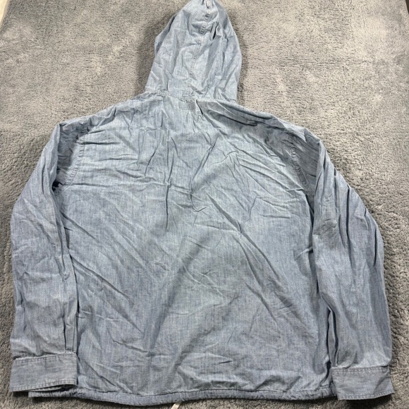 Polo Ralph Lauren Indigo Chambray Anorak Hoodie Pullover Button Drawstrings 2XL - Picture 5 of 7